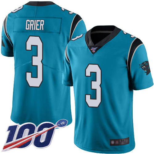 Carolina Panthers Limited Blue Youth Will Grier Alternate Jersey NFL Football 3 100th Season Vapor Untouchable